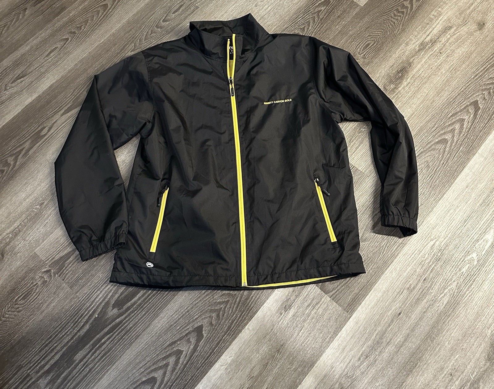 Storm Tech Men's Performance Jacket in Black and Yellow full zip 2XL