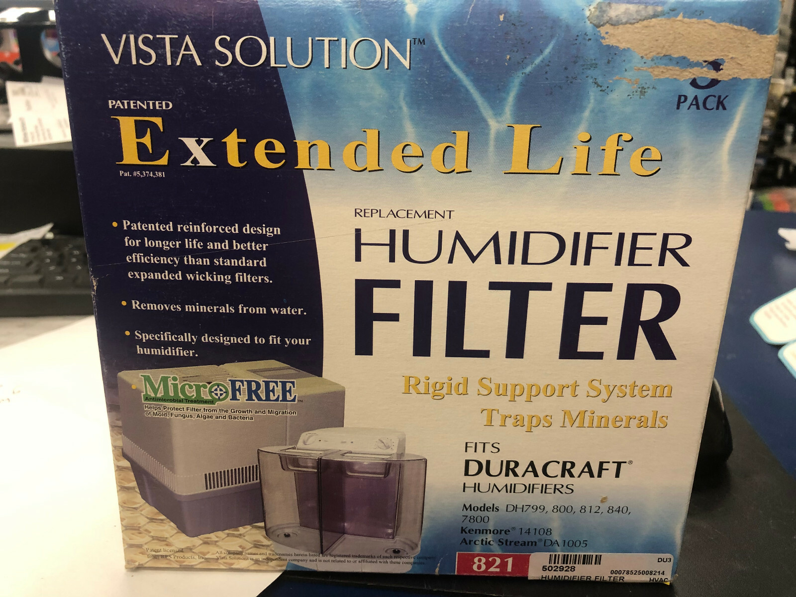 821 DU3 HUMIDIFIER WICK FILTER DURACRAFT KENMORE ARTIC STREAM 3 PACK