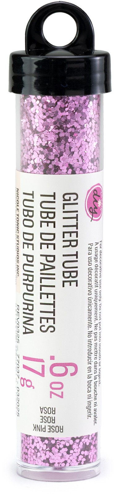 CousinDIY Glitter Tube 0.6oz (17g)-Rose Pink