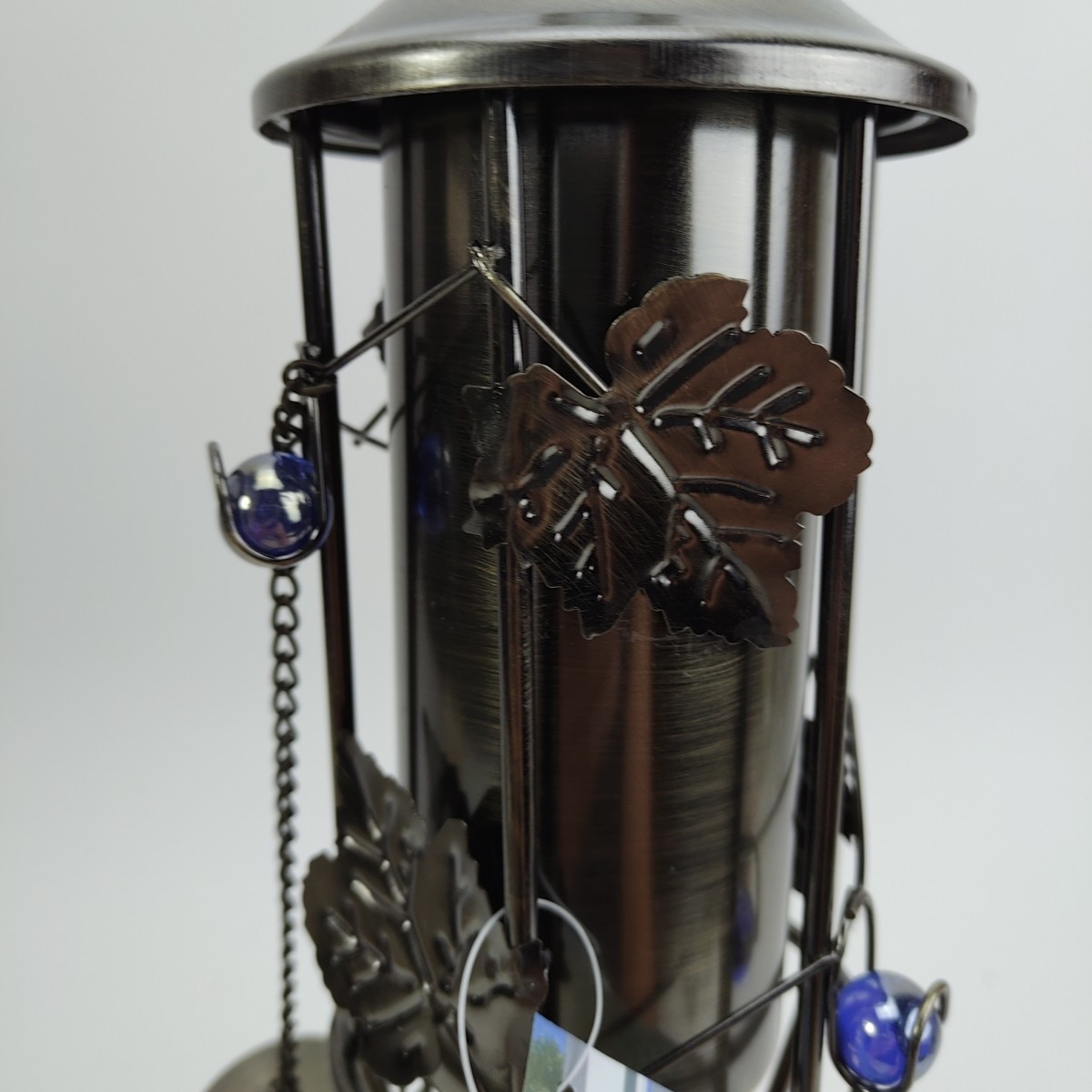 Vintage Russco III Garden Torch with Antique Copper Finish with Leaves & Marbles
