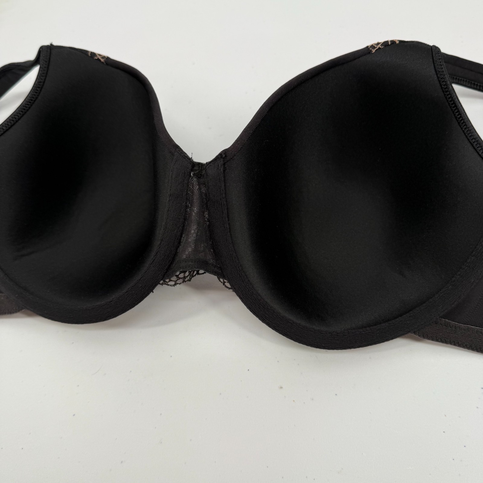 Bali One Smooth U Side Support Underwire Bra 36D Black Lace Style 3547