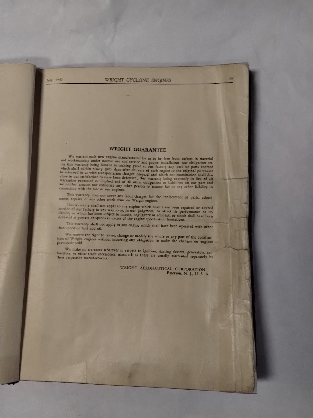 Wright Cyclone 9 Model GR-1820-G200 Installation Operation Maintenance Original