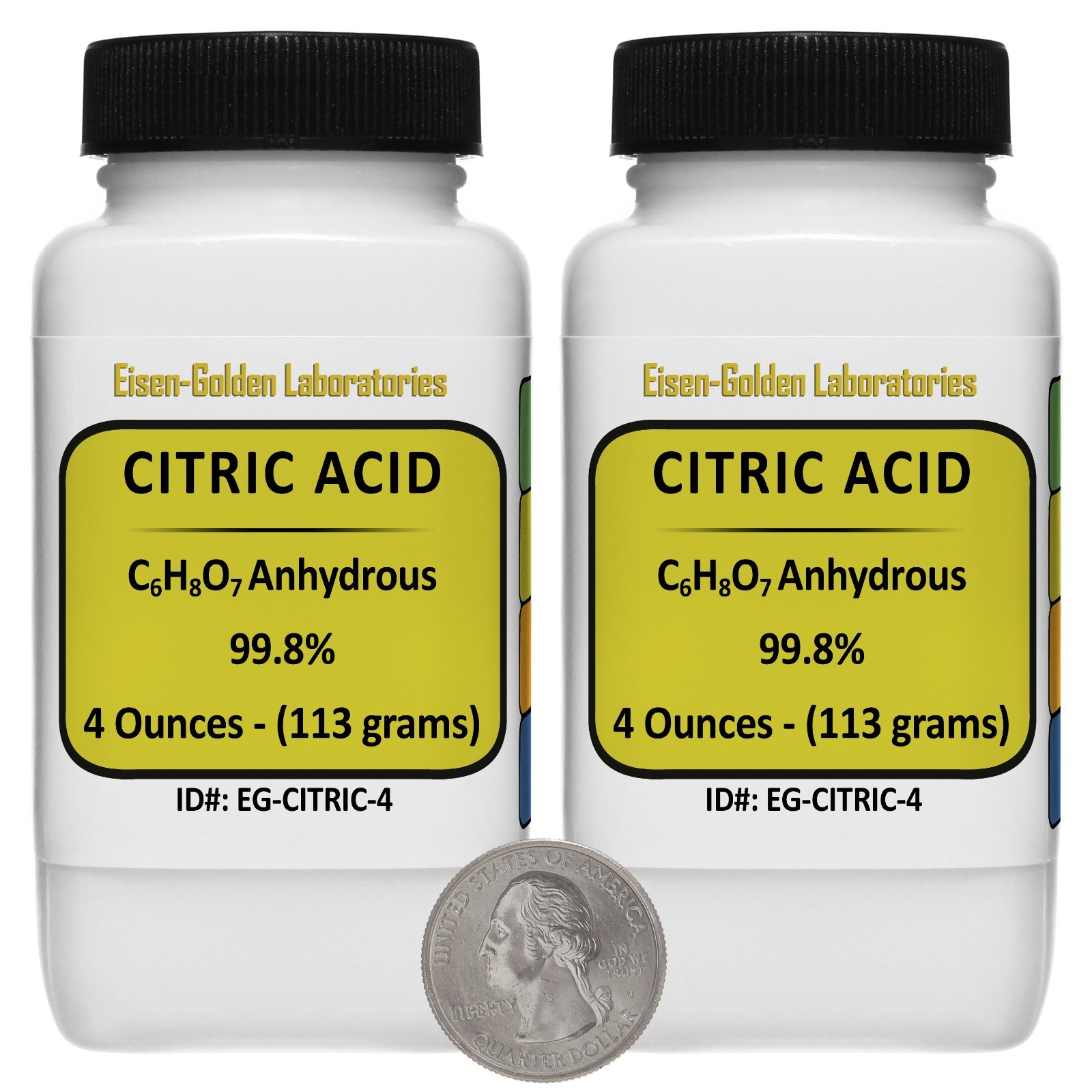 Citric Acid [C6H8O7] 99.8% USP Grade Powder 8 Oz in Two Space-Saver Bottles USA