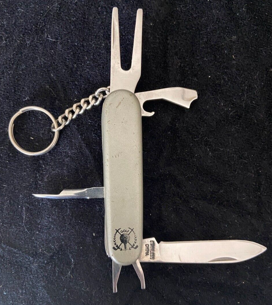 Vintage Golf Utility Knife, divot Repair, Bottle Opener Key Chain