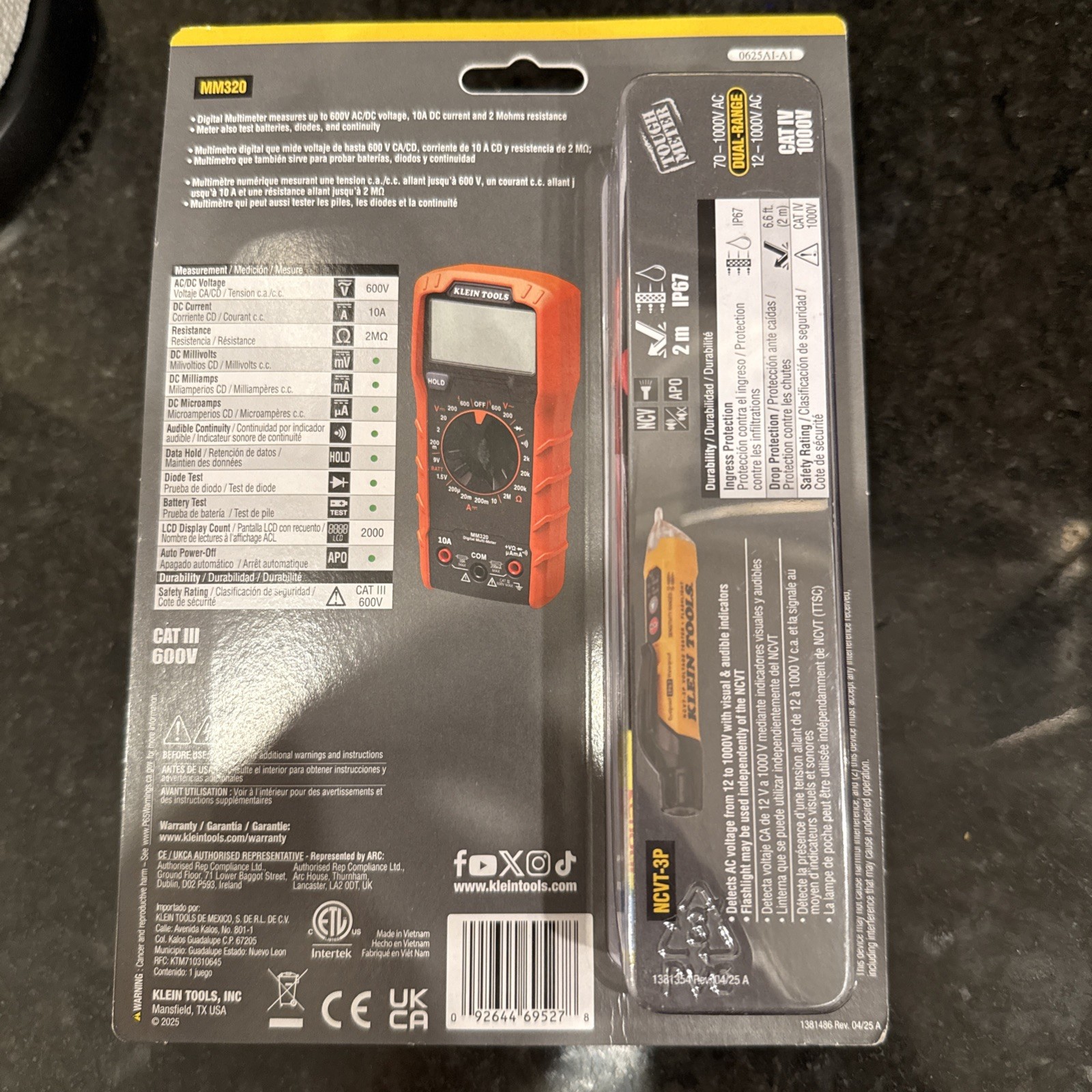 Klein Tools Digital Multimeter and Non-Contact Voltage Tester Set MM320