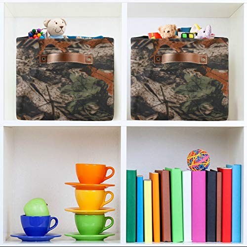 Rectangular Storage Basket Forest Tree Camouflage Collapsible Storage Cubes O...