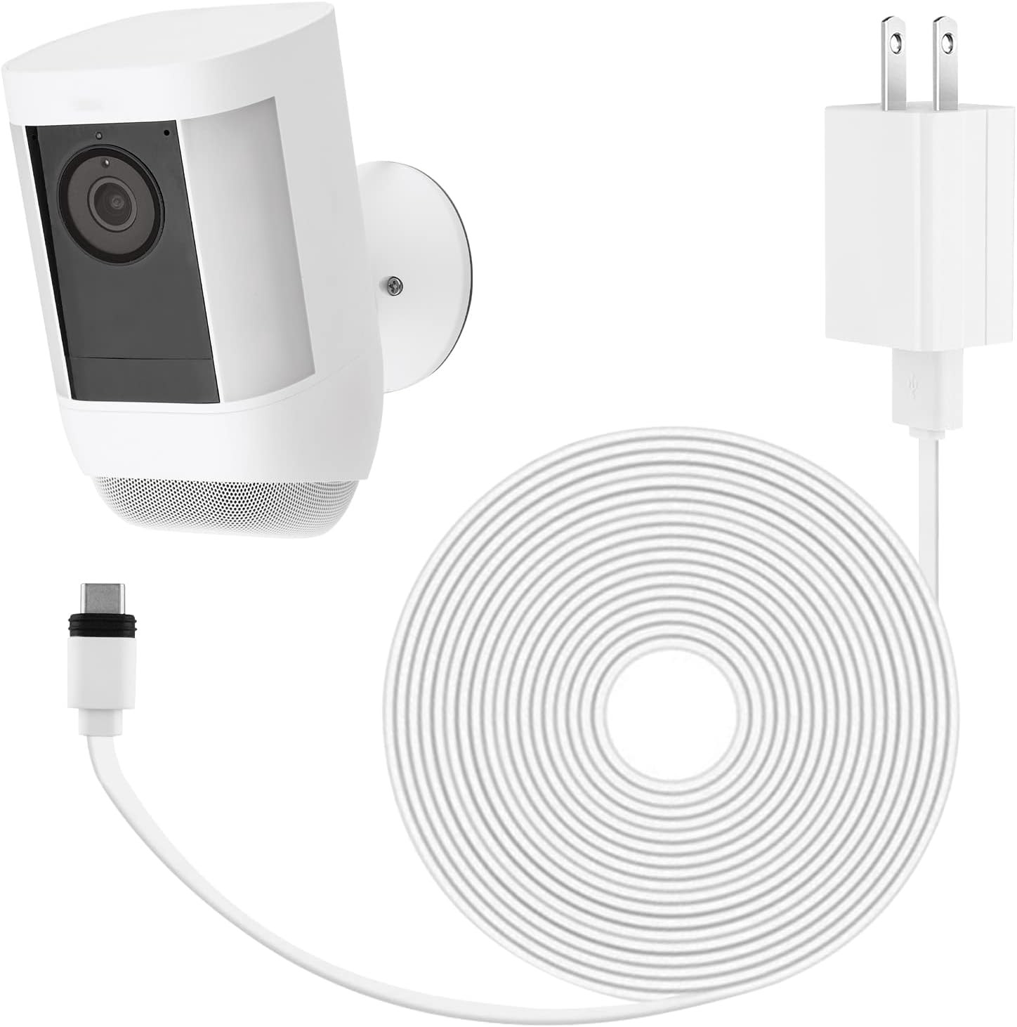 Power Adapter For Spotlight Cam Plus Pro Battery 25ft Weatherproof USB C Cable