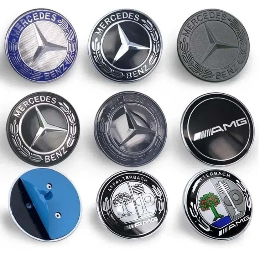 57mm Star Flat Hood Bonnet Logo Mercedes Benz AMG W204 W124 W201 W202 W212 W220