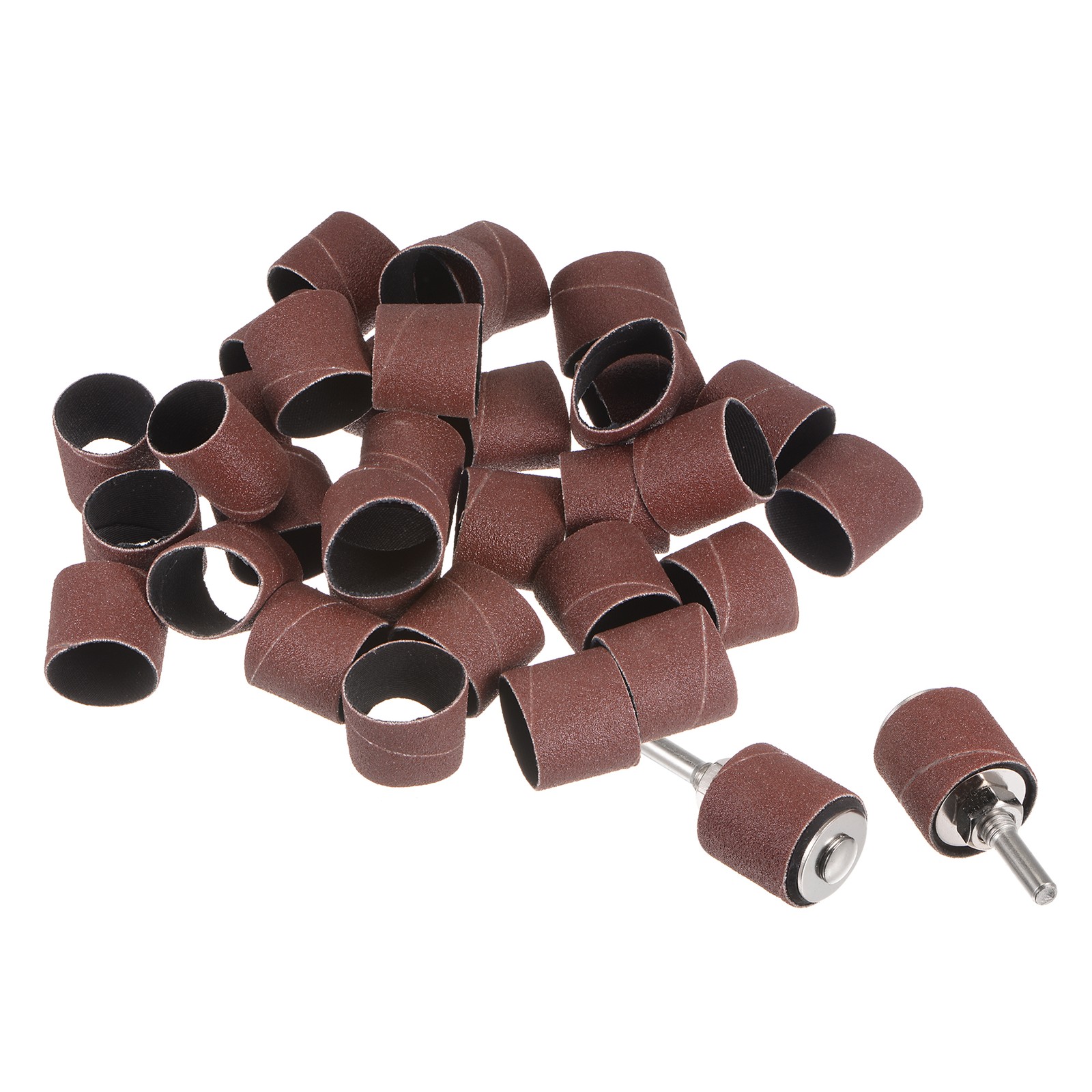 50 Pcs 1 Inch Sanding Sleeves Set 120 Grit with 2 Pcs 6mm Mandrels