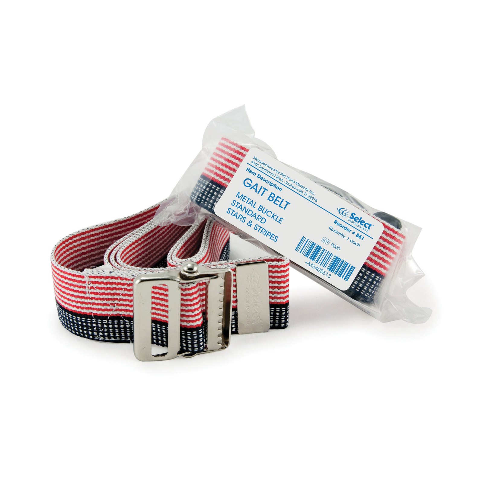 McKesson Gait Belt 60" Length Stars and Stripes Design 861 48 Ct