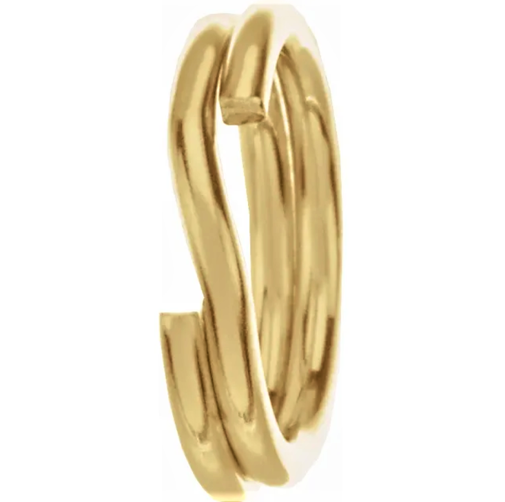 10mm OD 14gauge 14k Solid Yellow Gold Round Split Jump Ring Clasp Charm Keychain
