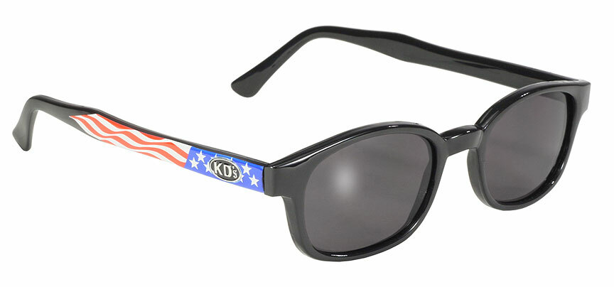 KD's Original 1 Pair Flag Frame Smoke Lens Old School Biker Sunglasses 20050