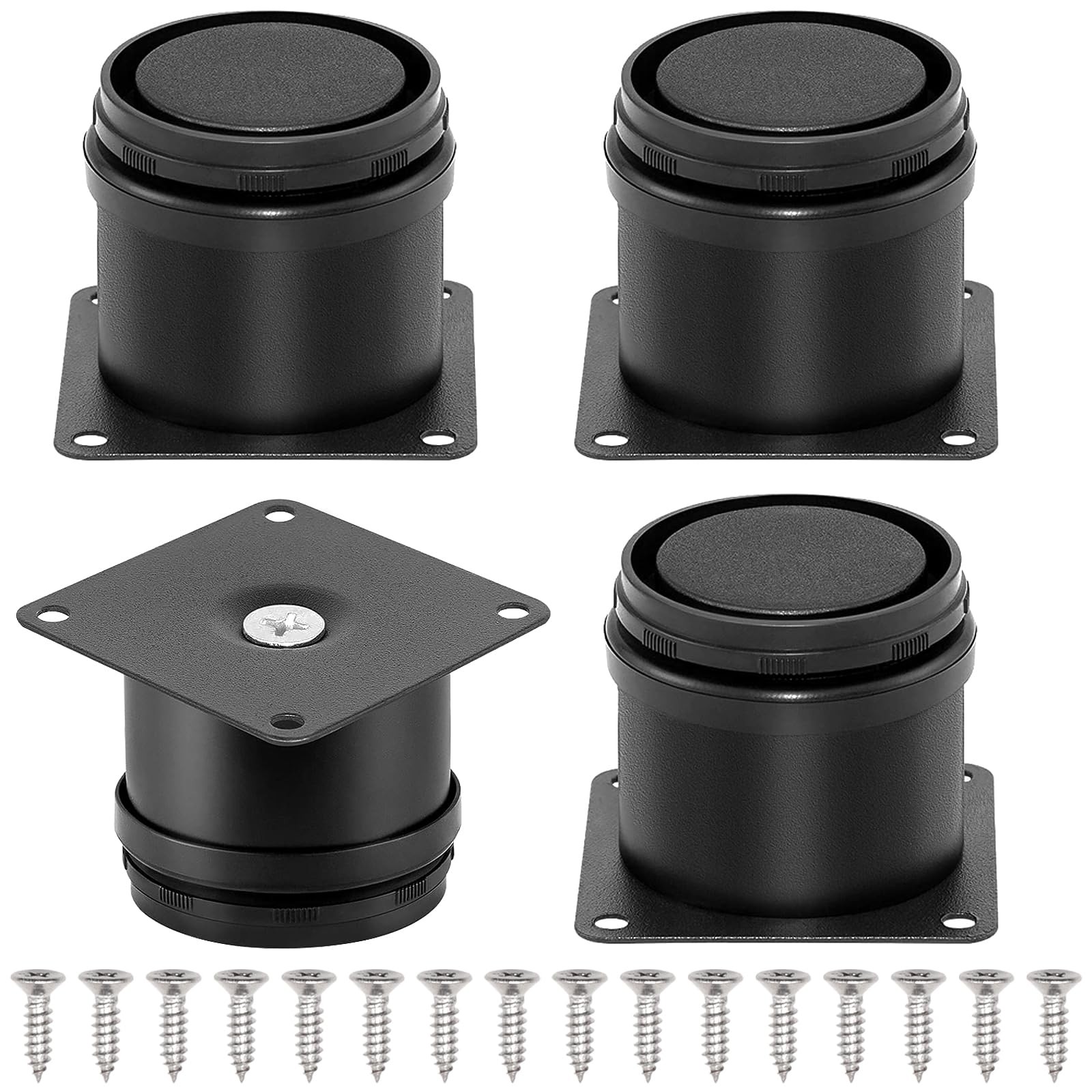 4-Pack 2 Inch Furniture Legs Stainless Steel Adjustable Round Cabinet Legs wi...