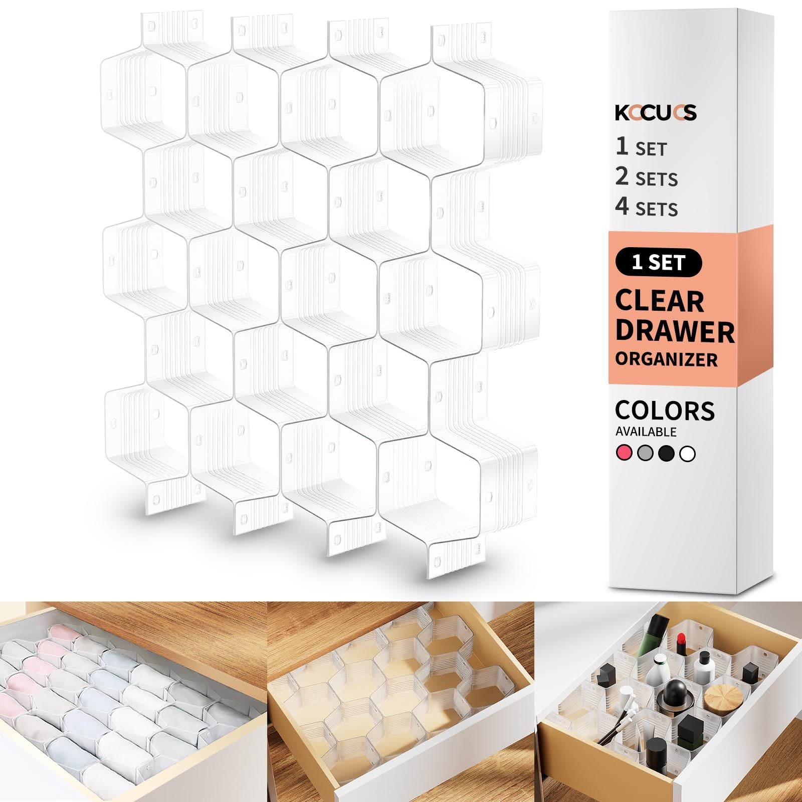 Honeycomb Separator Adjustable Drawer Organizer Divider for Underwear Belt-Sc...