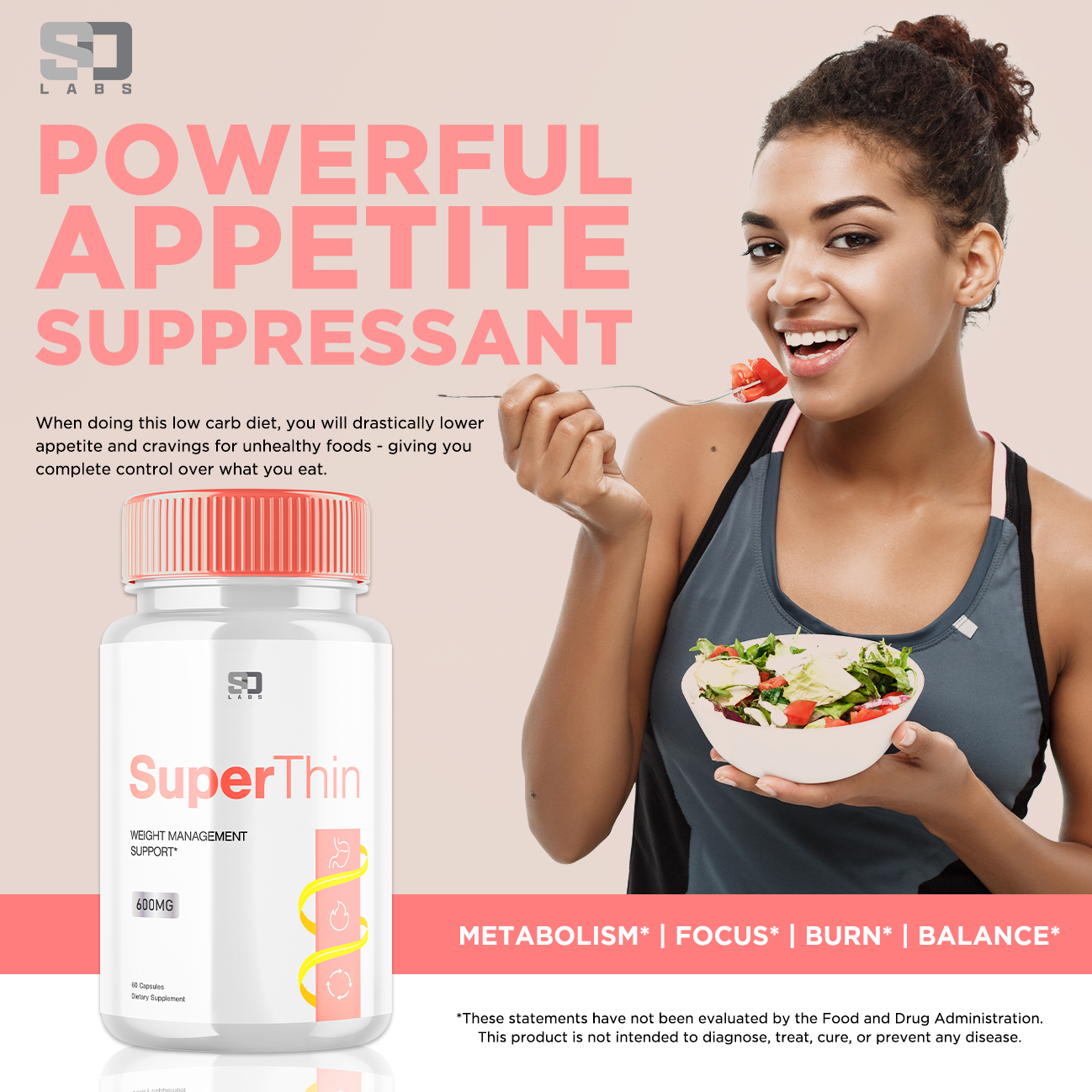 SuperThin - Advanced Weight Support Supplement Natural Formula 60 Capsules