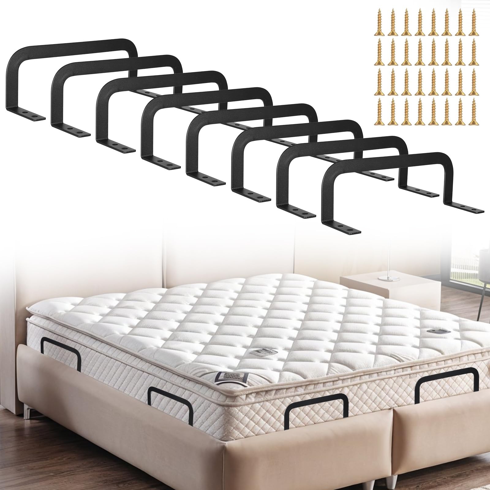 8 Pack Mattress Retainer Bar Heavy-Duty Anti-Slip Gripper 10.2x3.1x3.5 Inch