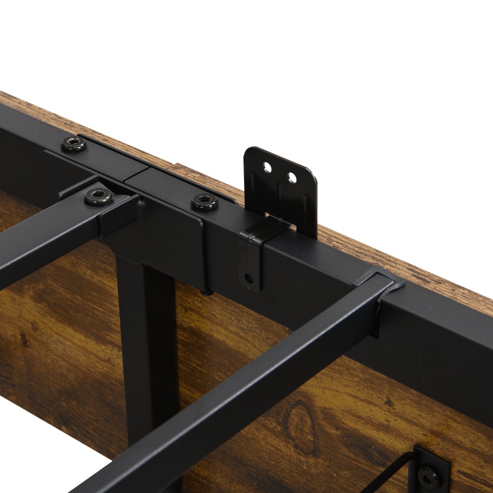 Bed Frame W Charging Station 4 Storage Drawers LED Lights