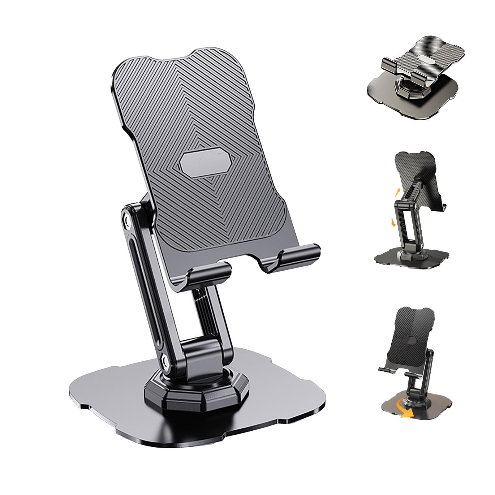 Foldable Phone Stand for Desk 360 Rotatable Height Adjustable Cell Phone Hold...