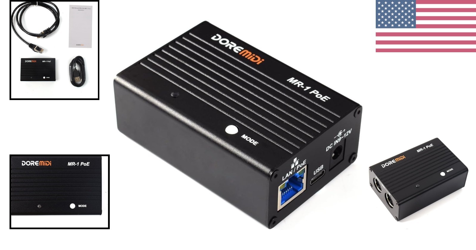 RTP MIDI Network Interface MR-1 PoE