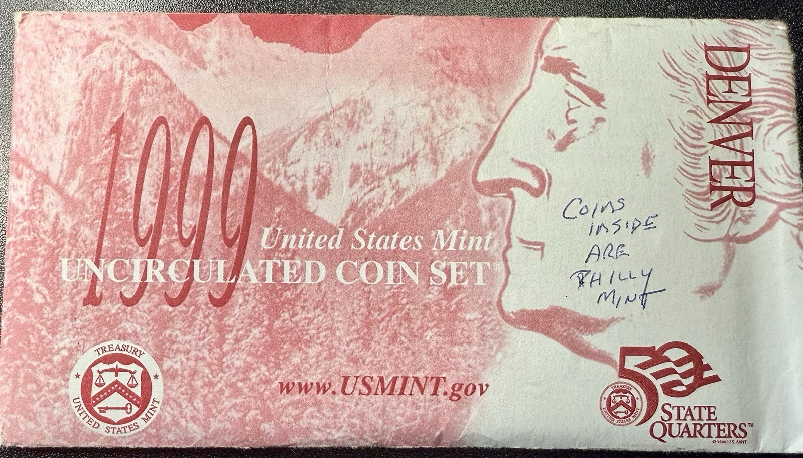 1999 U.S. Mint Uncirculated Set – Philly Mint with State Quarters
