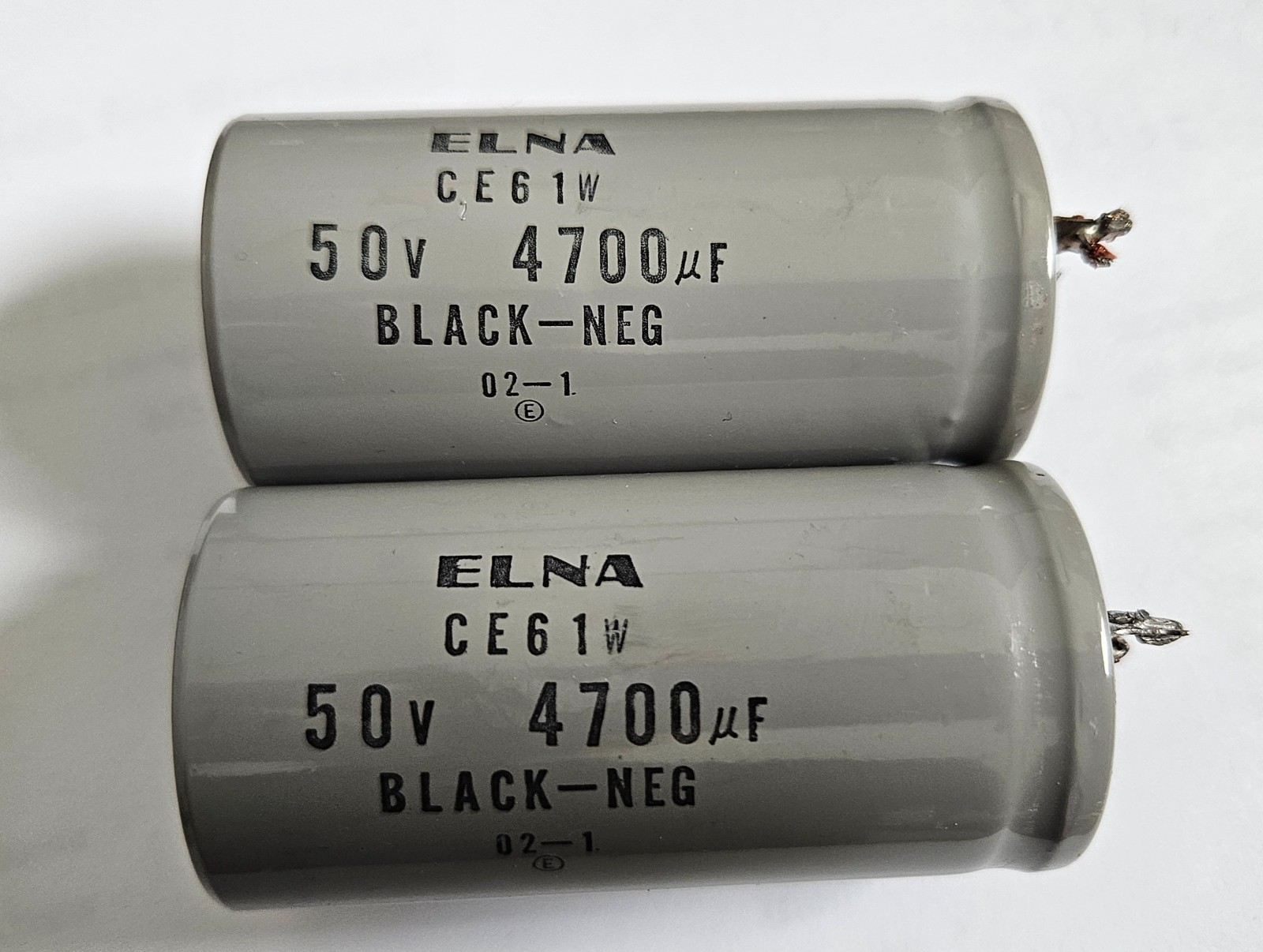 Lot of 2 Elna Capacitors - 2x 4700uF 50V - 50 mm dia.