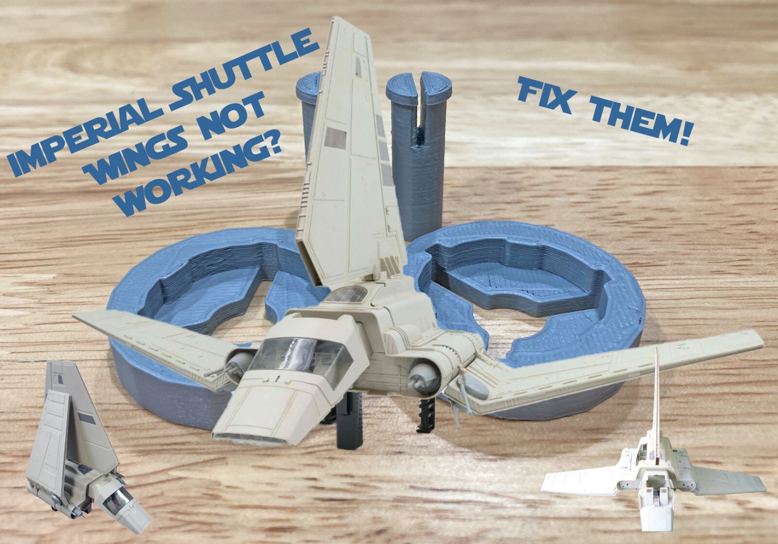 Vintage Star Wars Imperial Shuttle Wing Gear Repair Parts Reinforcement Kit