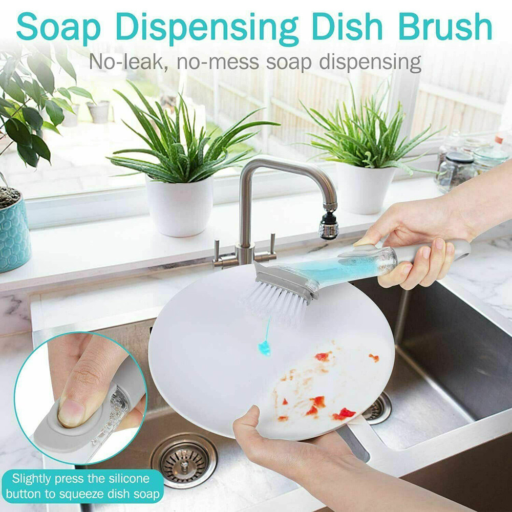 5pcs/set Mutilfunction Soap Control Brush for Pot Dish Kitchen Houshold Cleaning
