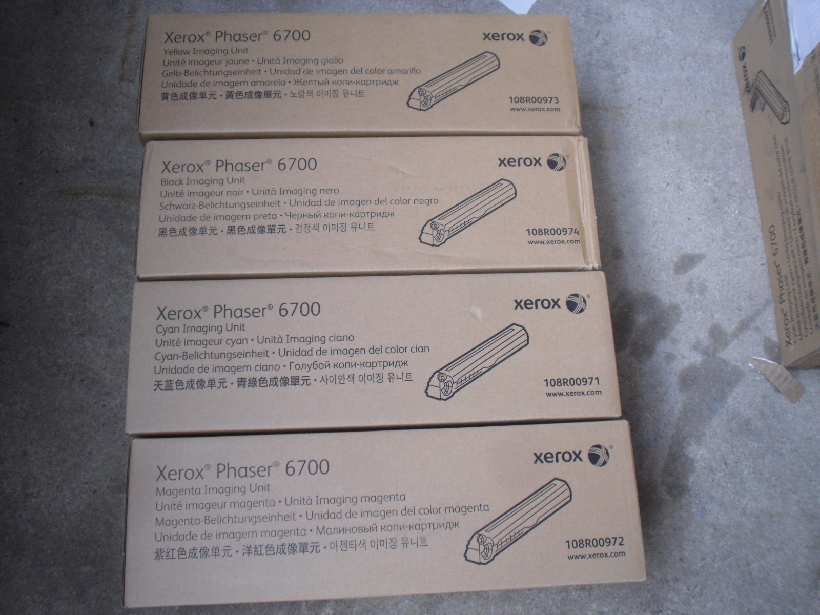 4 Genuine Xerox Phaser 6700 Color Printer Imaging DRUM Units 108R00974 108R00973