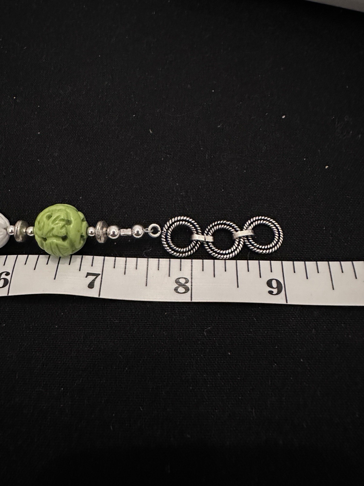 Multi Color Carved Bead Bracelet