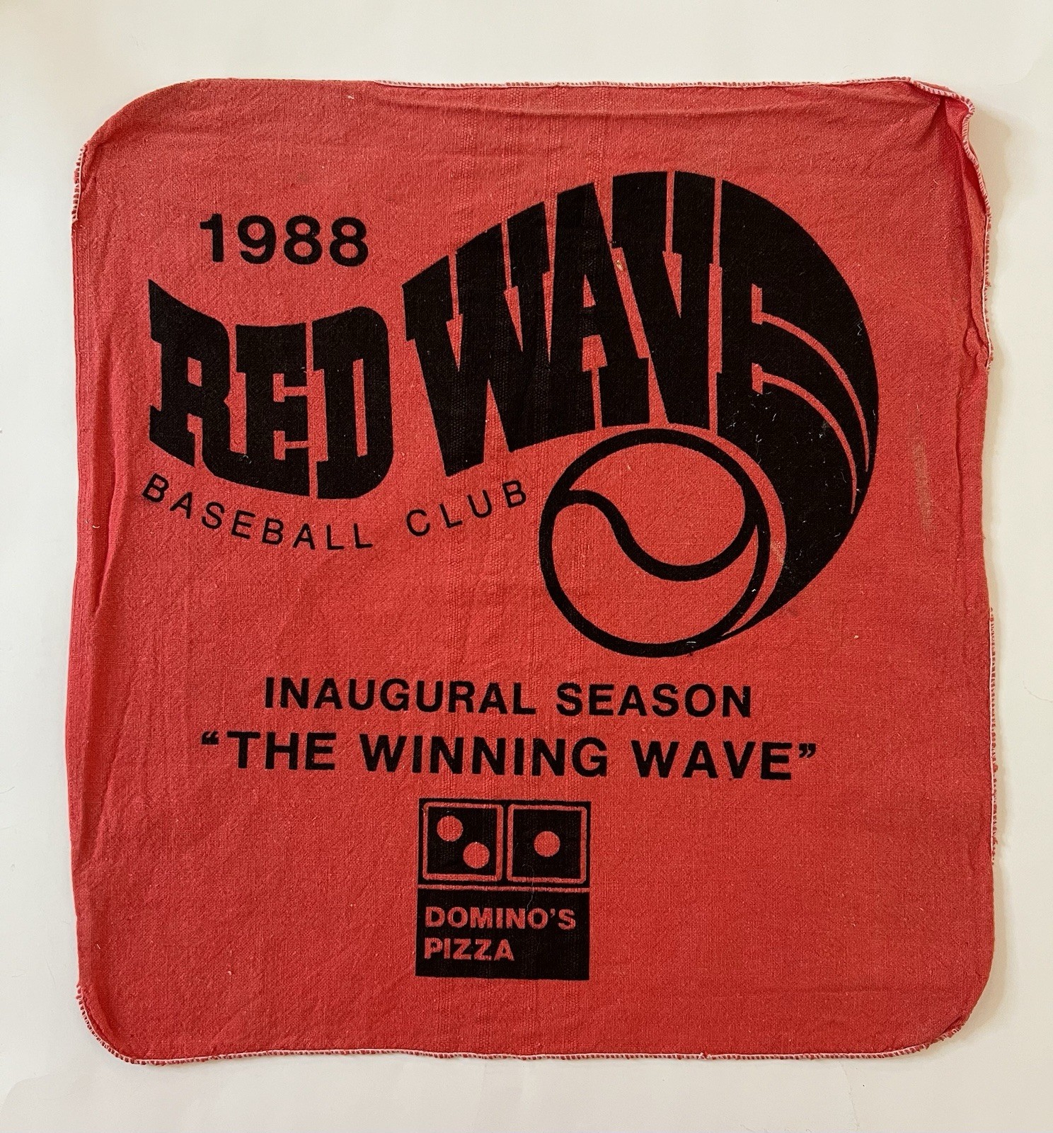 Riverside Red Wave 1988 Inaugural Season Hand Towel Dominos Pizza Promo SGA MiLB