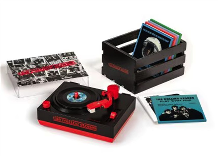 PRE-ORDER Rolling Stones RSD3 Turntable with Crate and Six 3-Inch Singles -