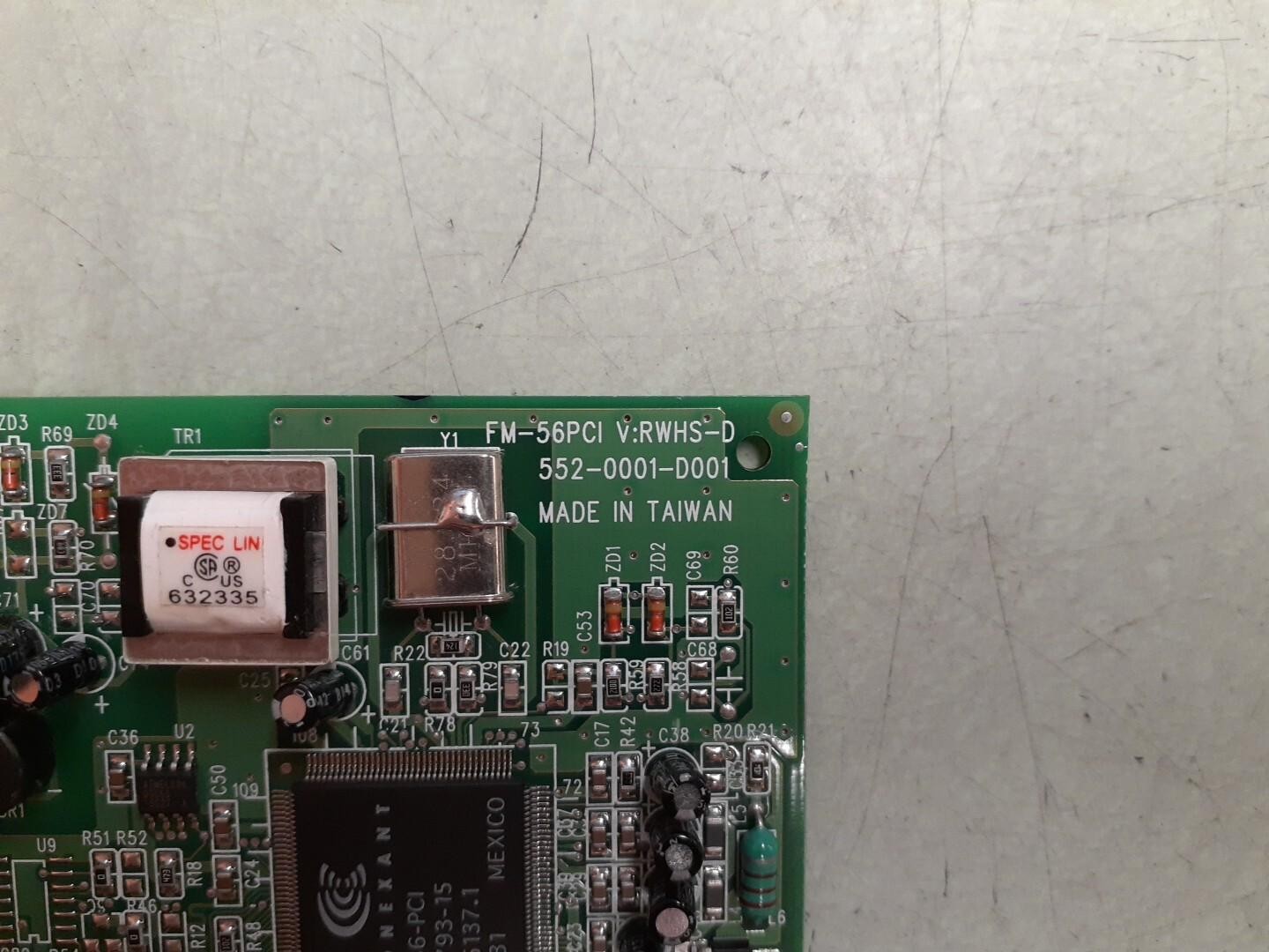 Well FM-56PCI 552-0001-D001 Modem PCI Card