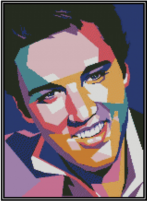 Elvis Presley Pop Art Counted Cross Stitch CHART No. 51-133