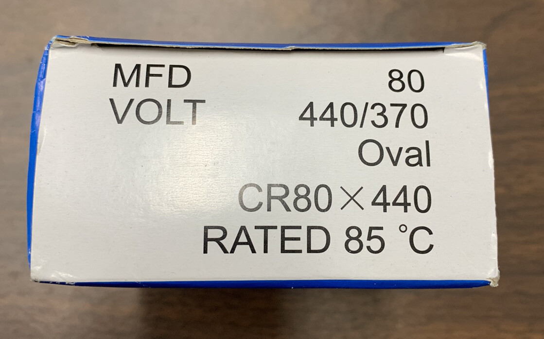 SUPCO CR80X440 OVAL RUN CAPACITOR (80 MFD X 440VAC)