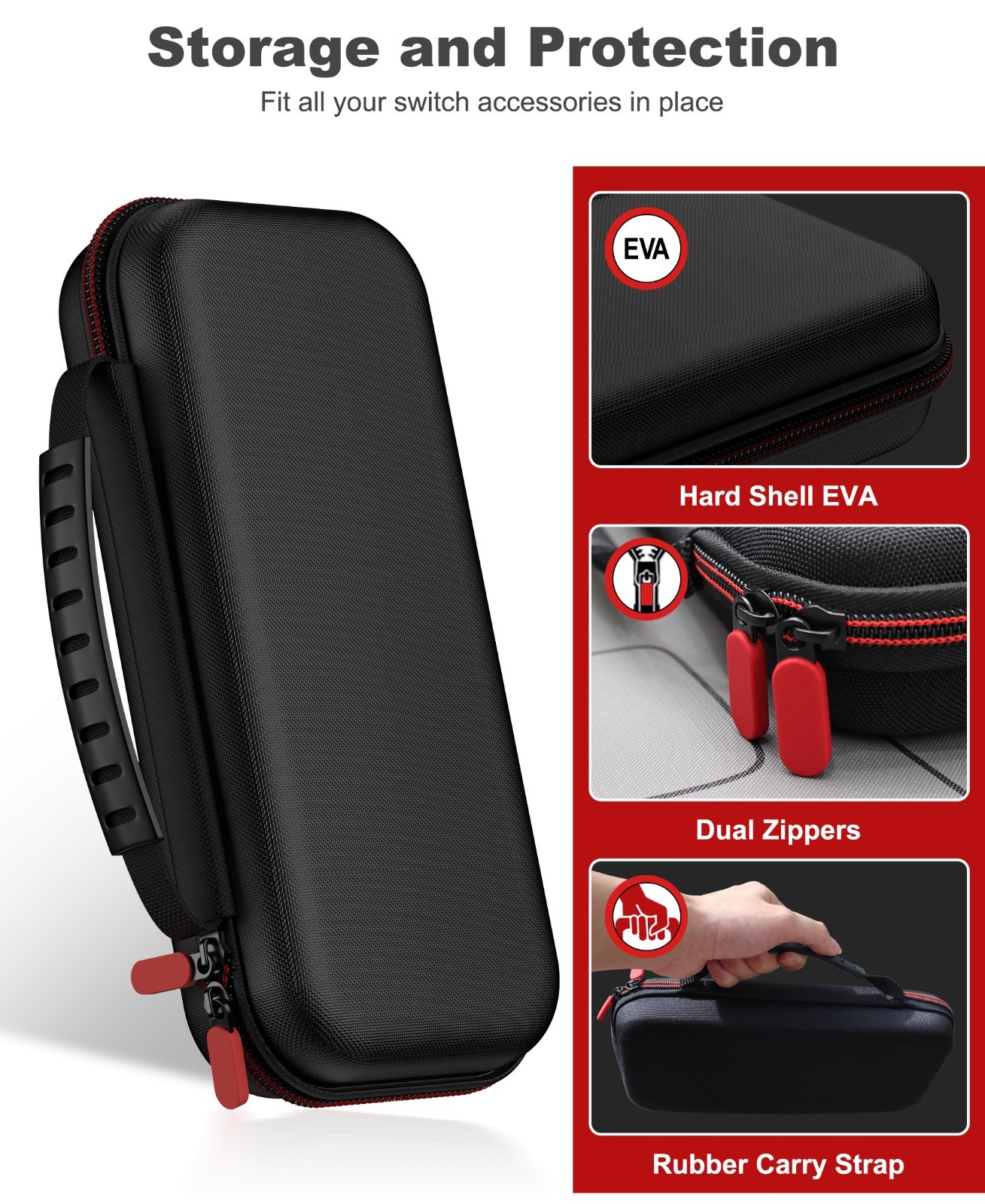 Switch Carrying Case Protective Hard Shell for Nintendo Switch 2/OLED/Lite