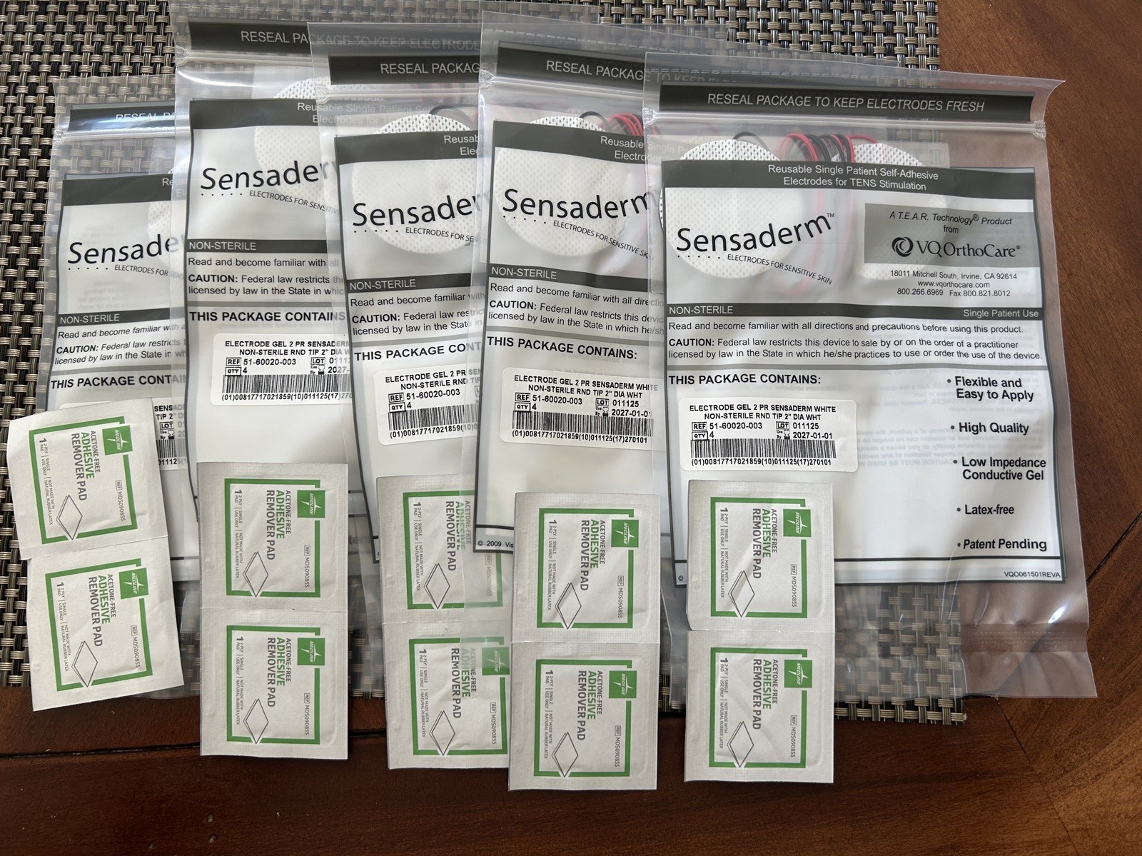 VQ Orthocare SENSADERM  Skin 2" DIA White Reusable Electrode Gel 5 PACK 20 units