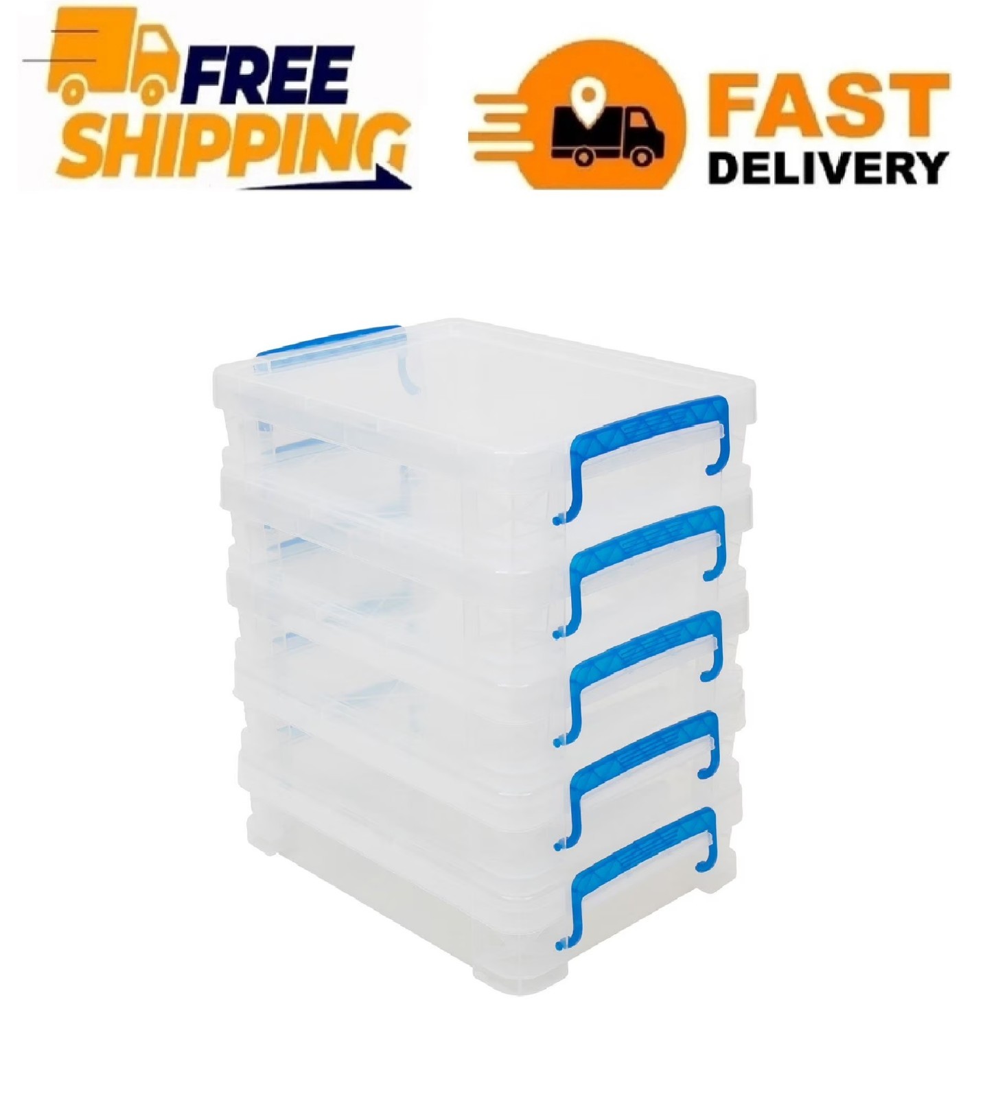 Super Stacker, Document Boxes, Clear, 5 Pack