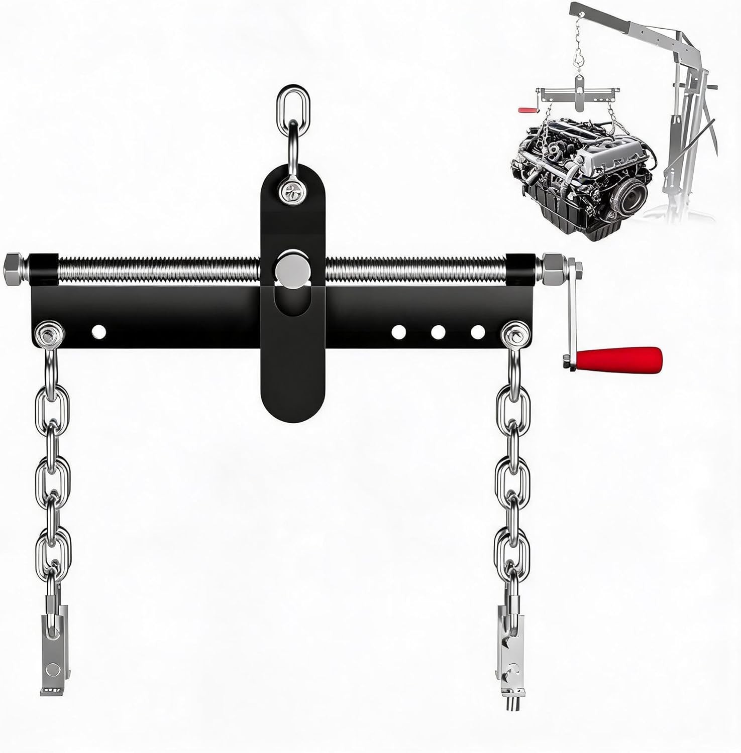 1500 lb Engine Lift Load Leveler Heavy Duty Steel Hoist Tool for Auto Shop