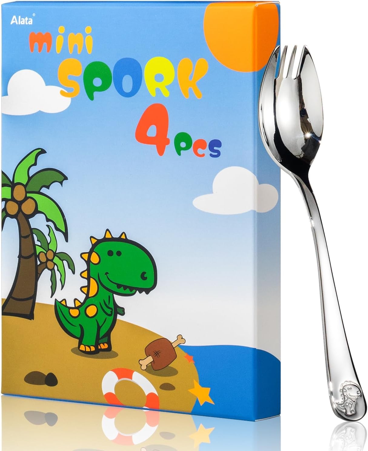 Mini Sporks,  Stainl Steel Mini Sporks for Kids, 5.7