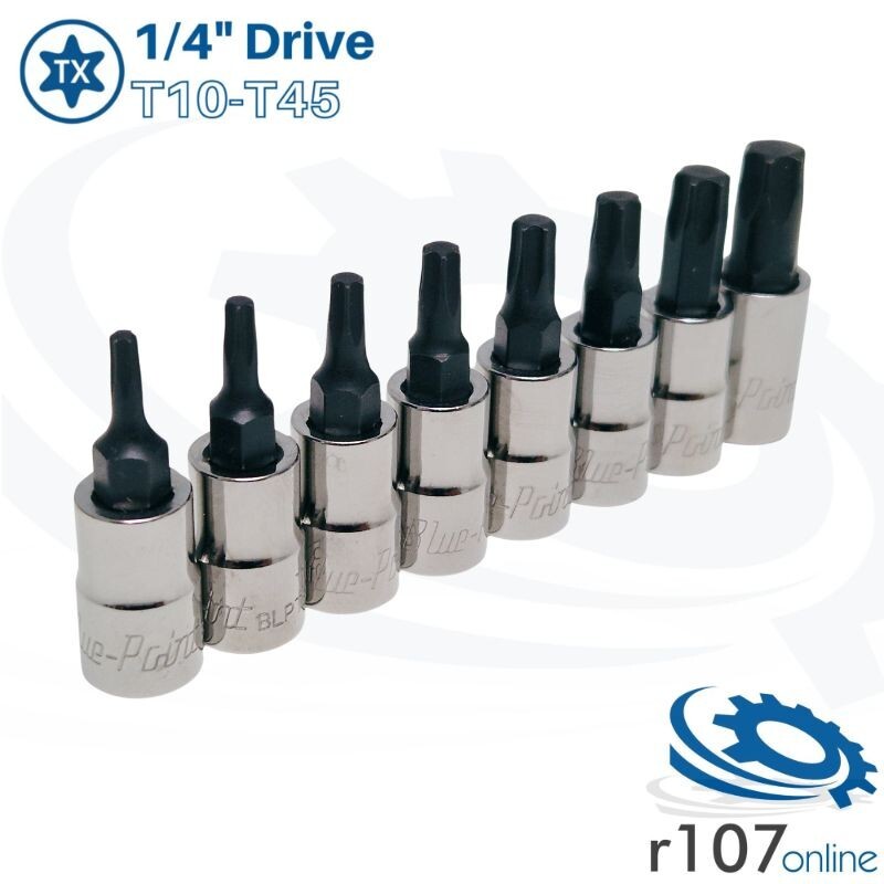 Blue Point 1/4" Torx Socket Set T10-T45 - As sold by Snap On