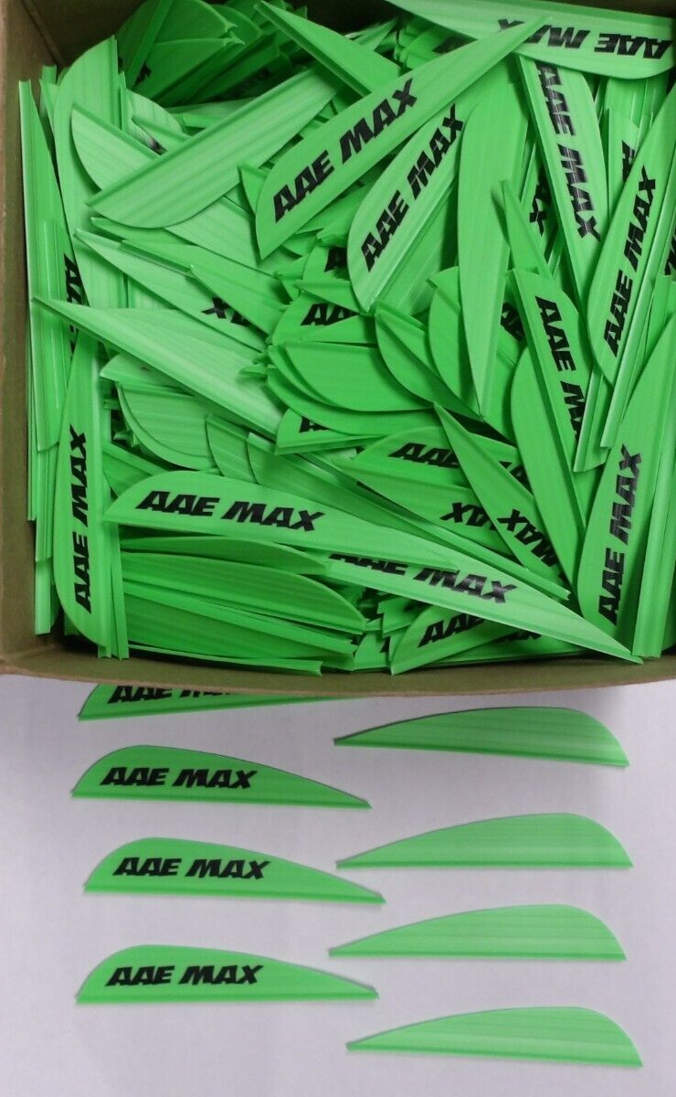 36- AAE Max Stealth 2.7" BRIGHT GREEN Vanes arizona archery arrow fletching