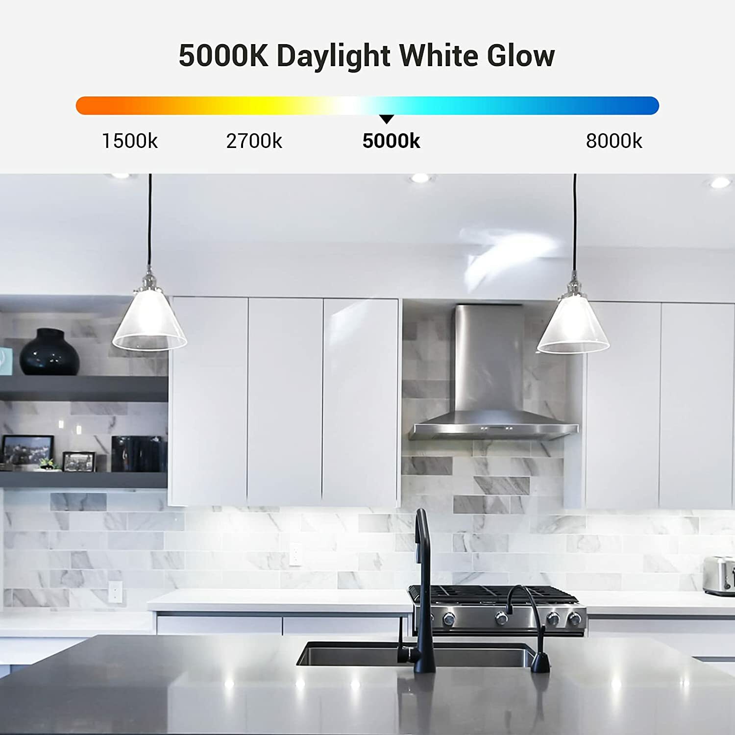 DEWENWILS GU24 LED Light Bulb Dimmable 2 Prong Light Bulbs 5000K Daylight