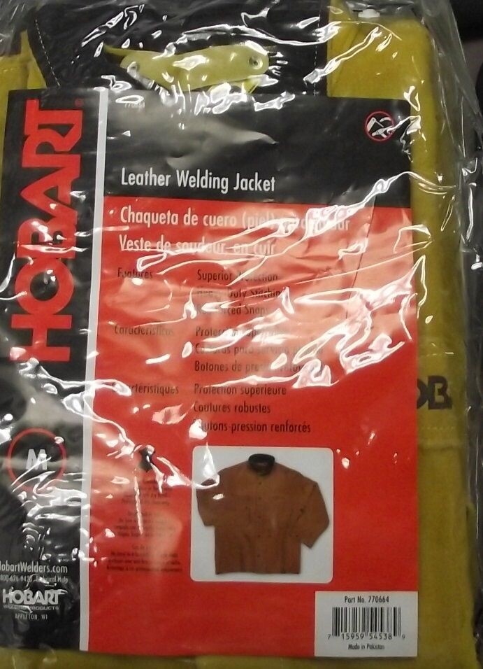 Hobart Genuine Split Cowhide Welding Jacket, Medium 770664