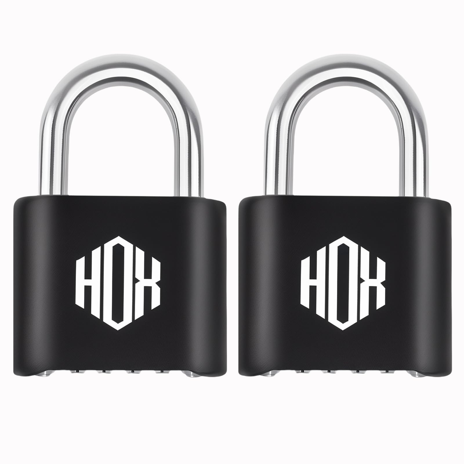 Heavy Duty 4 Digit Combination Lock - Waterproof Outdoor Padlock, 2 Pack for Gym