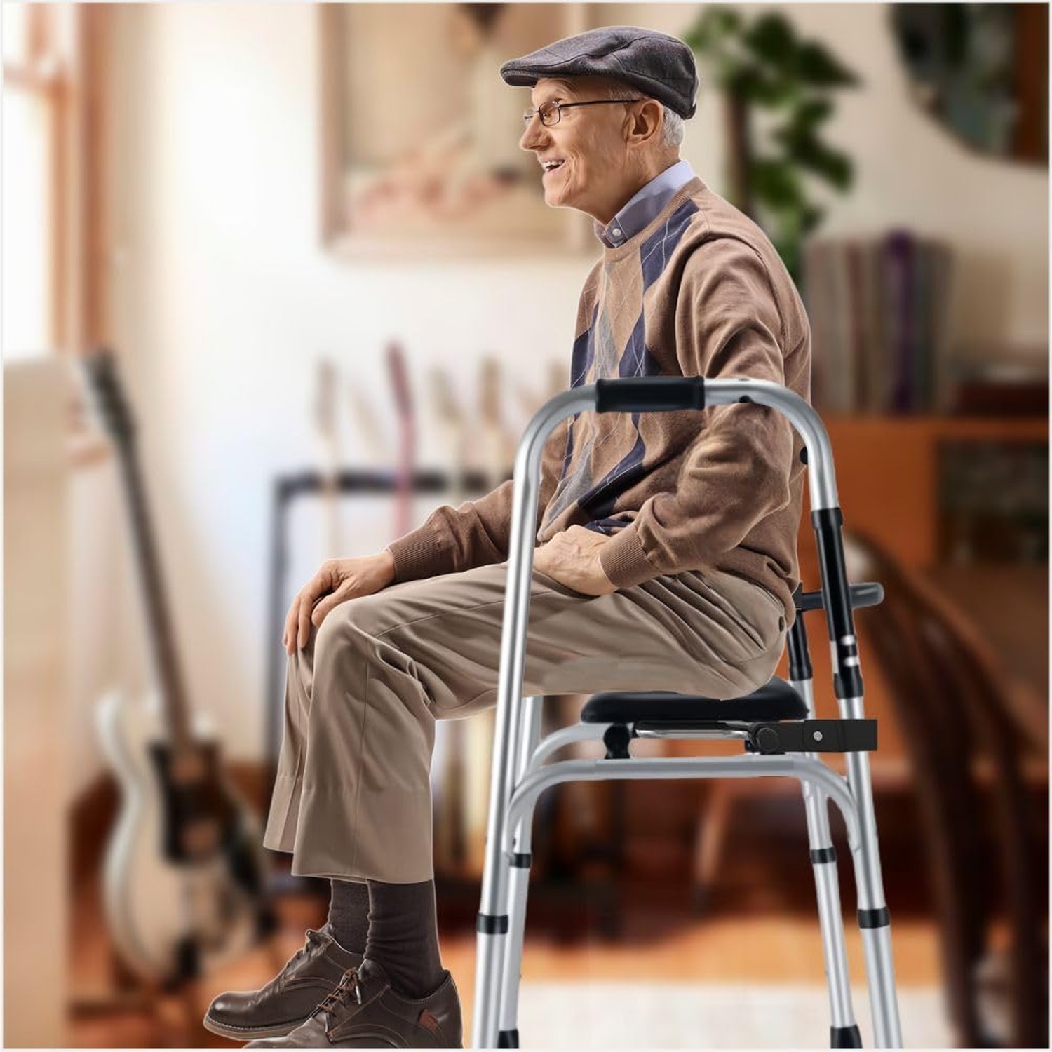 Universal Walker Rest Seat for Attachable Seat Folding Walker, Maximum Weight...