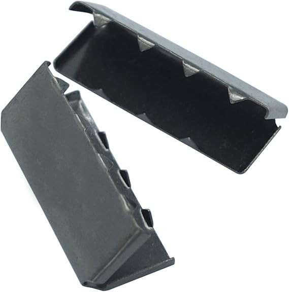 100 Pcs - 1" 25mm Belt Buckle End Tip for Webbing Tag Bag Polypropylene GunBlack
