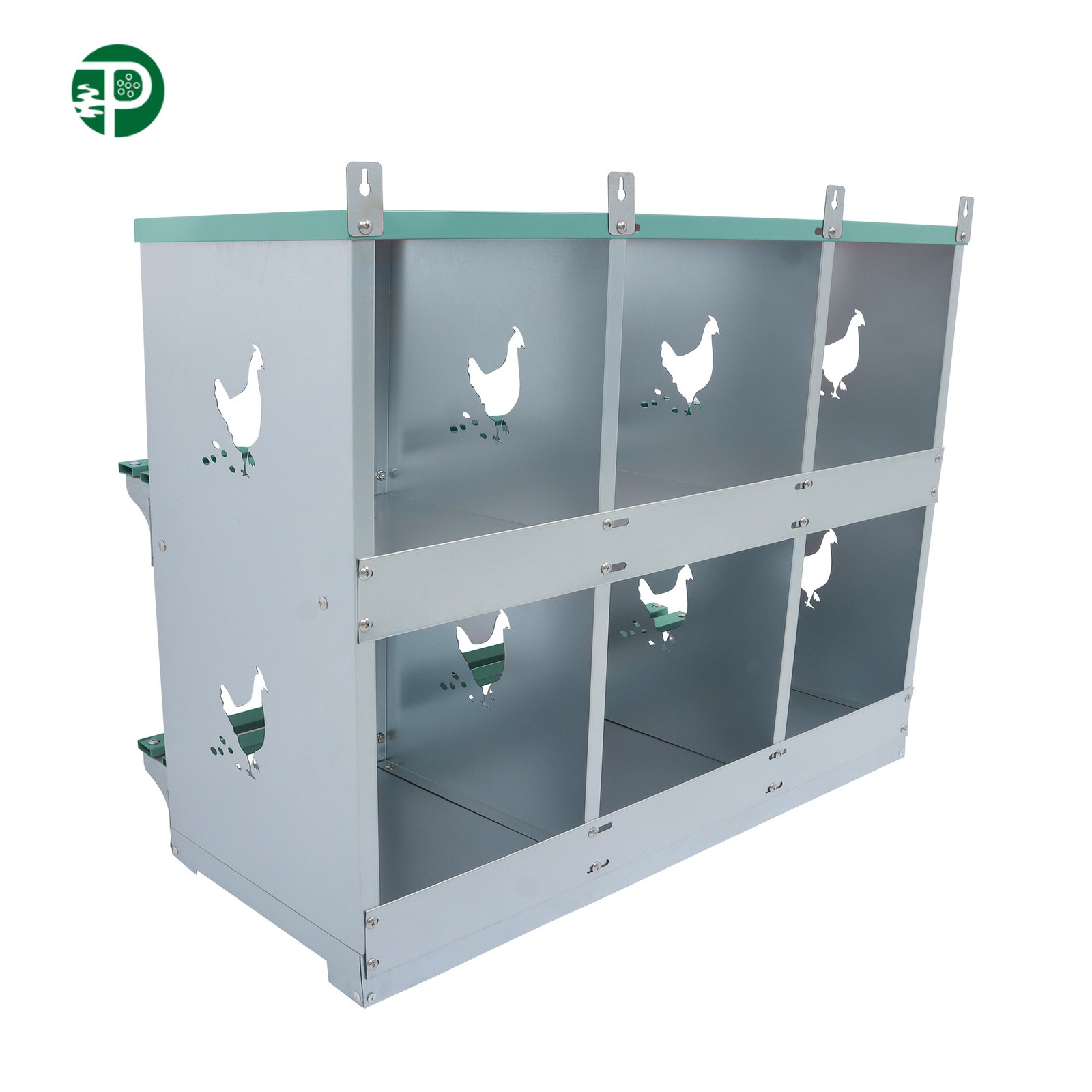 6 Compartment Poultry Nest Box Wall Mount For Hens Metal Chicken Nesting Boxes