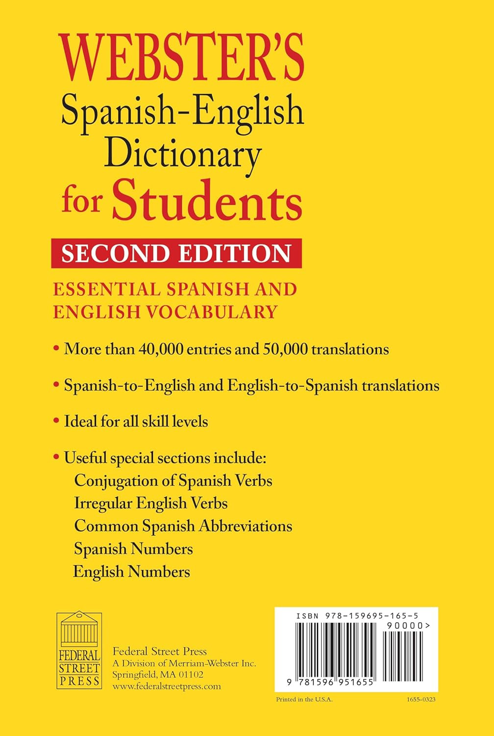 Merriam-Webster Webster’S Spanish-English Dictionary for Students, Second Editio
