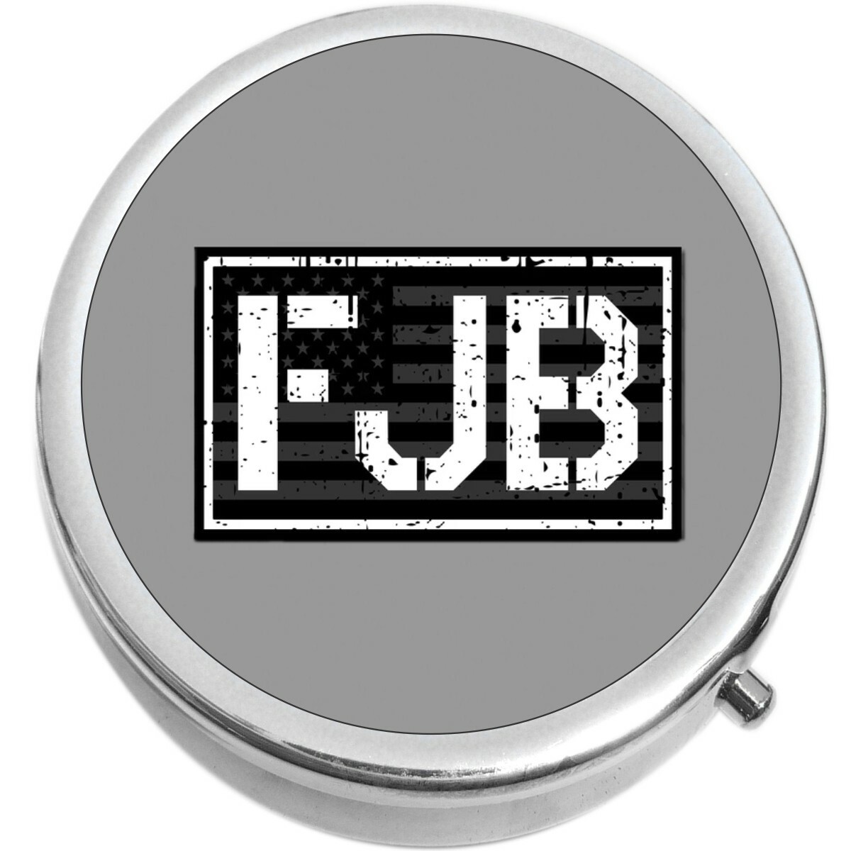 FJB Vintage Gray Flag Pill Box Medicine Pill Box