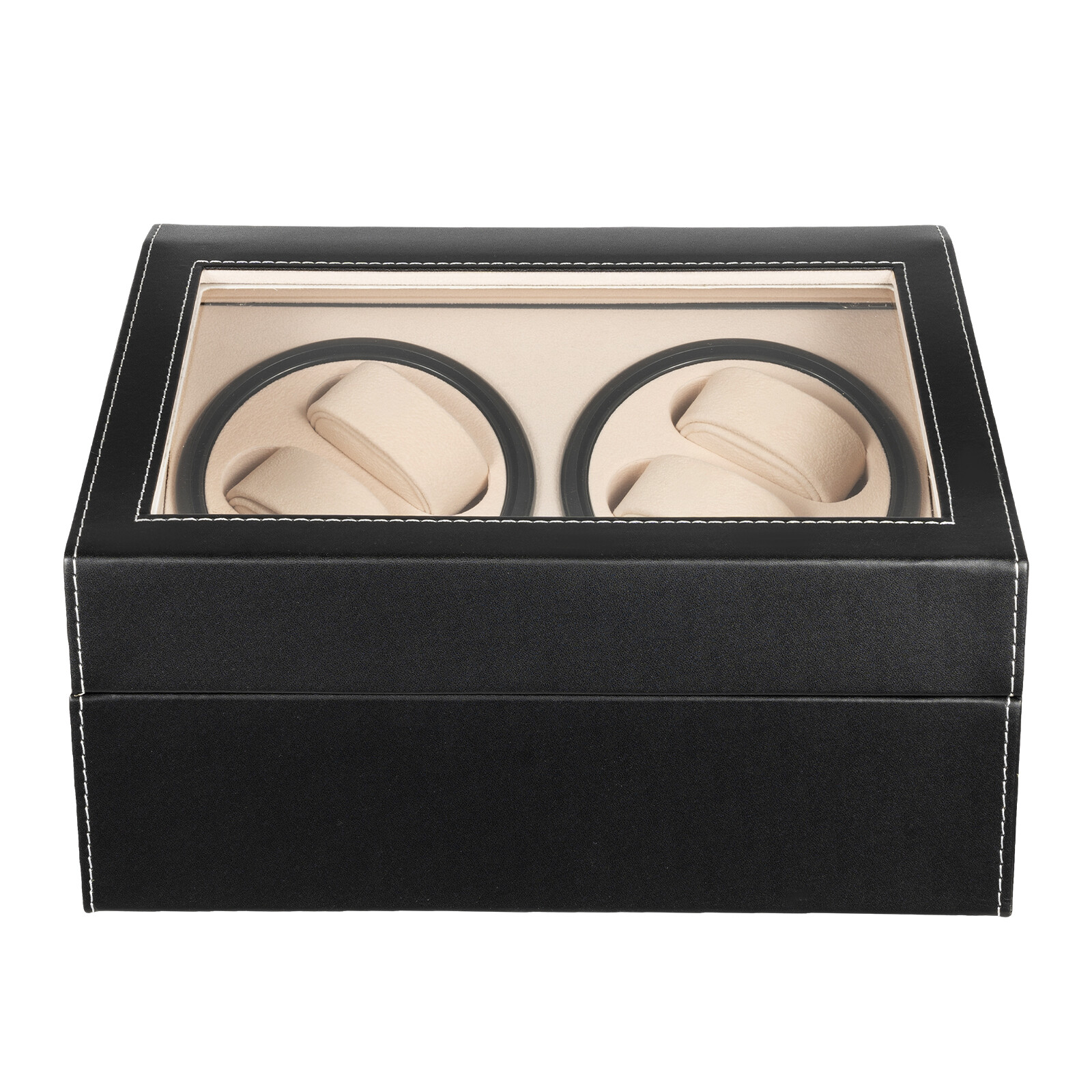 4+6 Automatic Rotation Watch Winder Leather Storage Case Display Box For Gift US